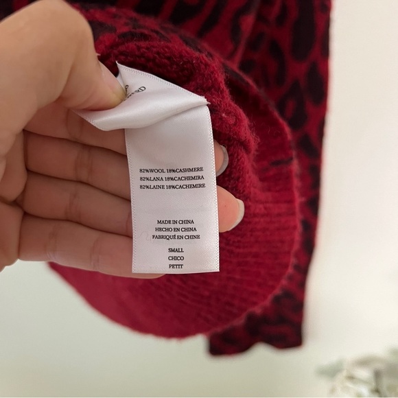 Rails Red Leopard wool cashmere blend sweater size S - Picture 3 of 7